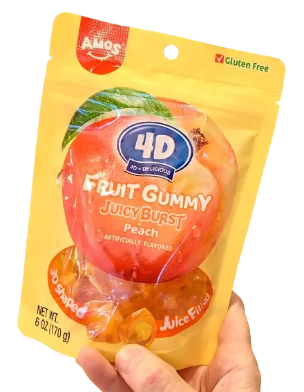 Желейні цукерки Amos 4D Fruit Gummy Peach Burst 65г - фото 5