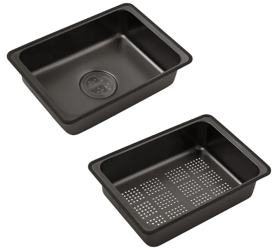 Кухонна мийка Kroner KRP Schwarze - SET7546ARTHM PVD (3.0/0.8 мм) (CV033375) - фото 13