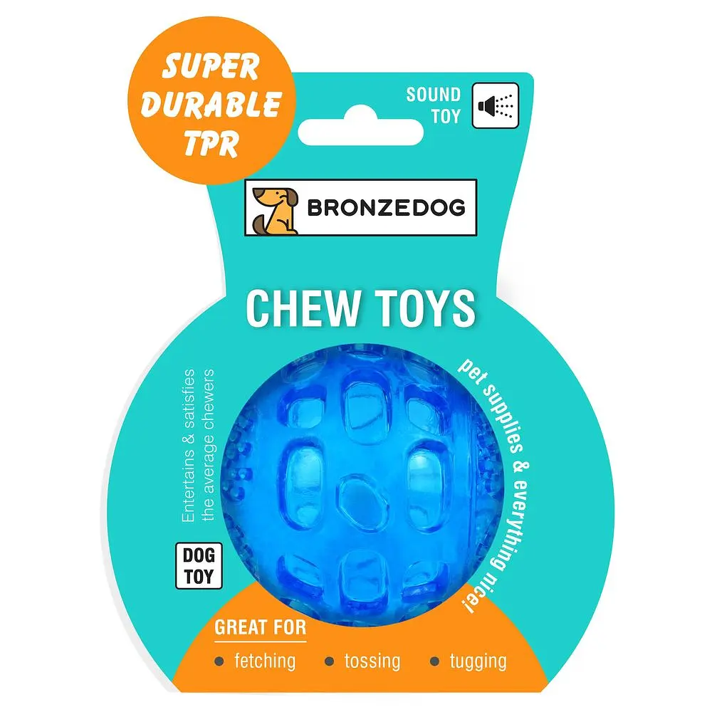 Іграшка для собак BronzeDog CHEW Звуковий м'яч 7 см - фото 2