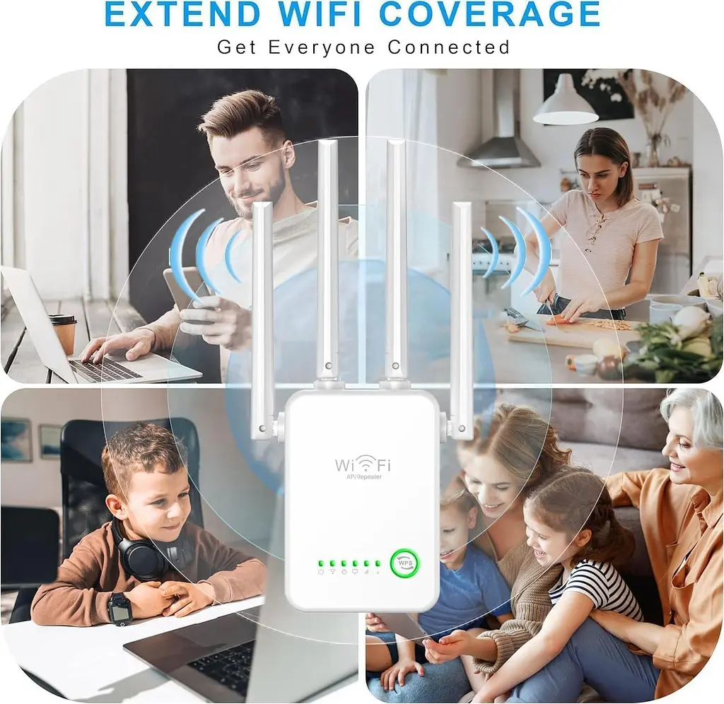 Wi-Fi репітер Ubcwin з 4 антенами, покриття до 3800 ft², Ethernet - фото 6