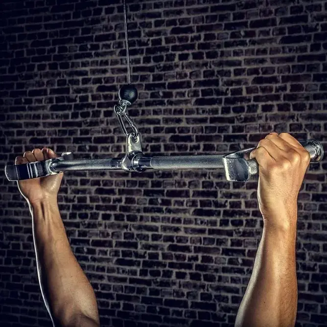 Ручка для верхньої тяги York Fitness 86см з паралельним хватом пряма, хром - фото 6