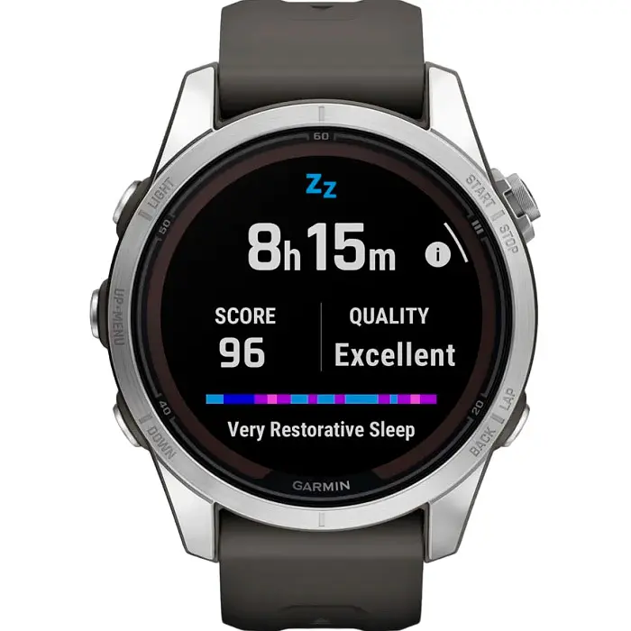Смарт-годинник Garmin Fenix 7S Pro Solar Edition Silver with Graphite Band (010-02776-00) [90552] - фото 5
