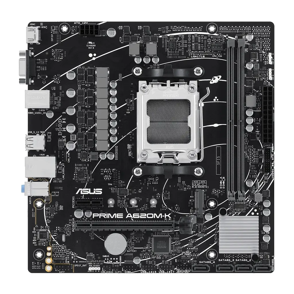 Материнская плата Asus Prime A620M-K Socket AM5 - фото 2