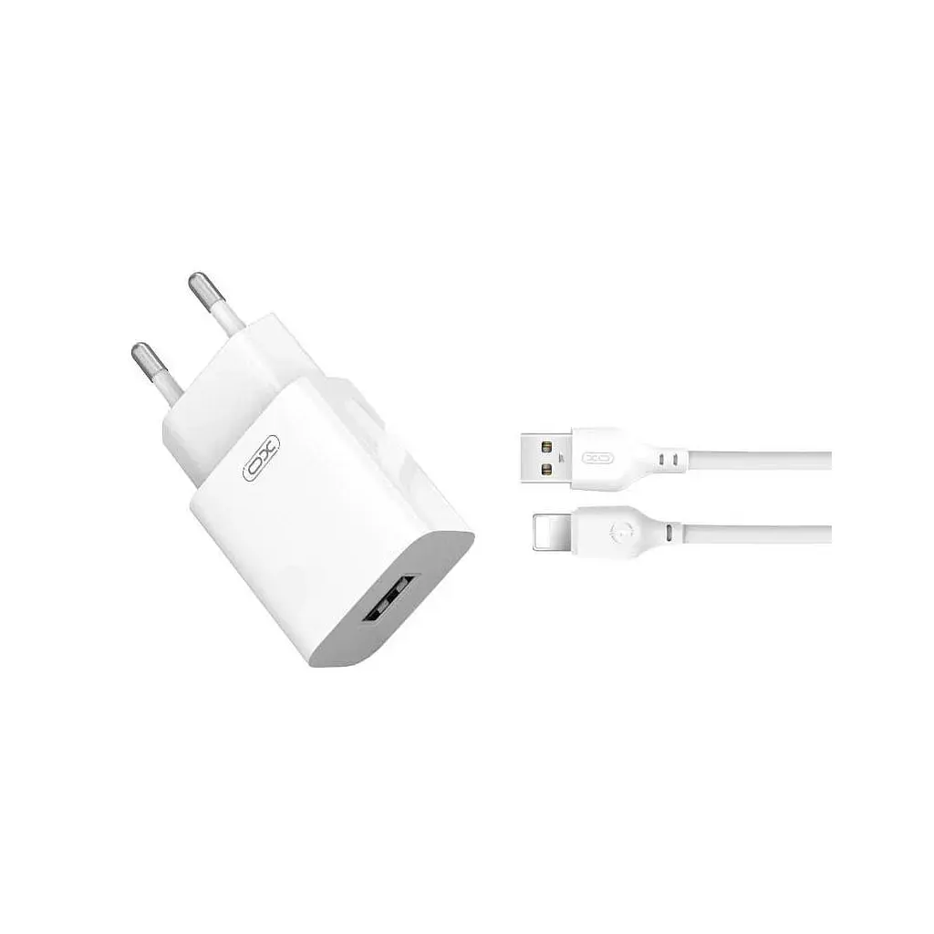 Зарядний пристрій XO L99 USB 12W + cable USB to Lightning white (L99-L-WH) - фото 2