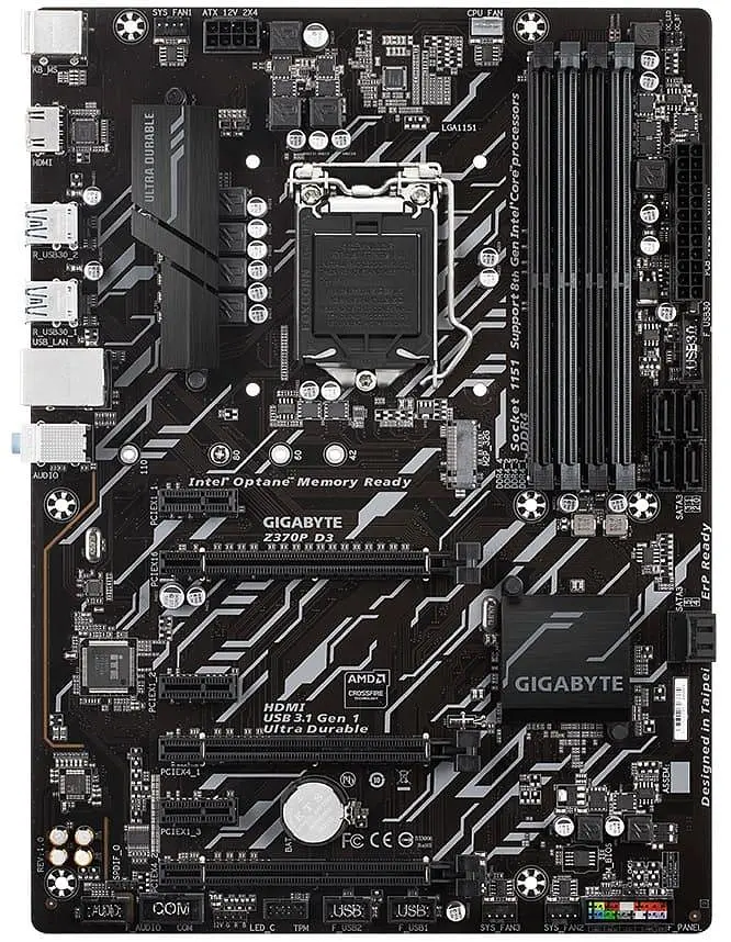 Материнська плата Gigabyte Z370P D3 (Z370P D3) (Socket 1151 v2, Intel Z370, ATX) Б/в