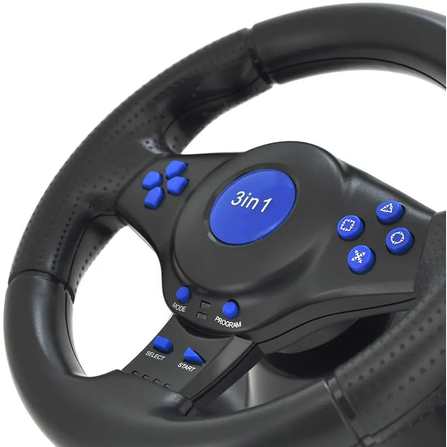 Руль гоночный Voltronic 1FS игровой вибрационный с педалями для ПК - фото 3