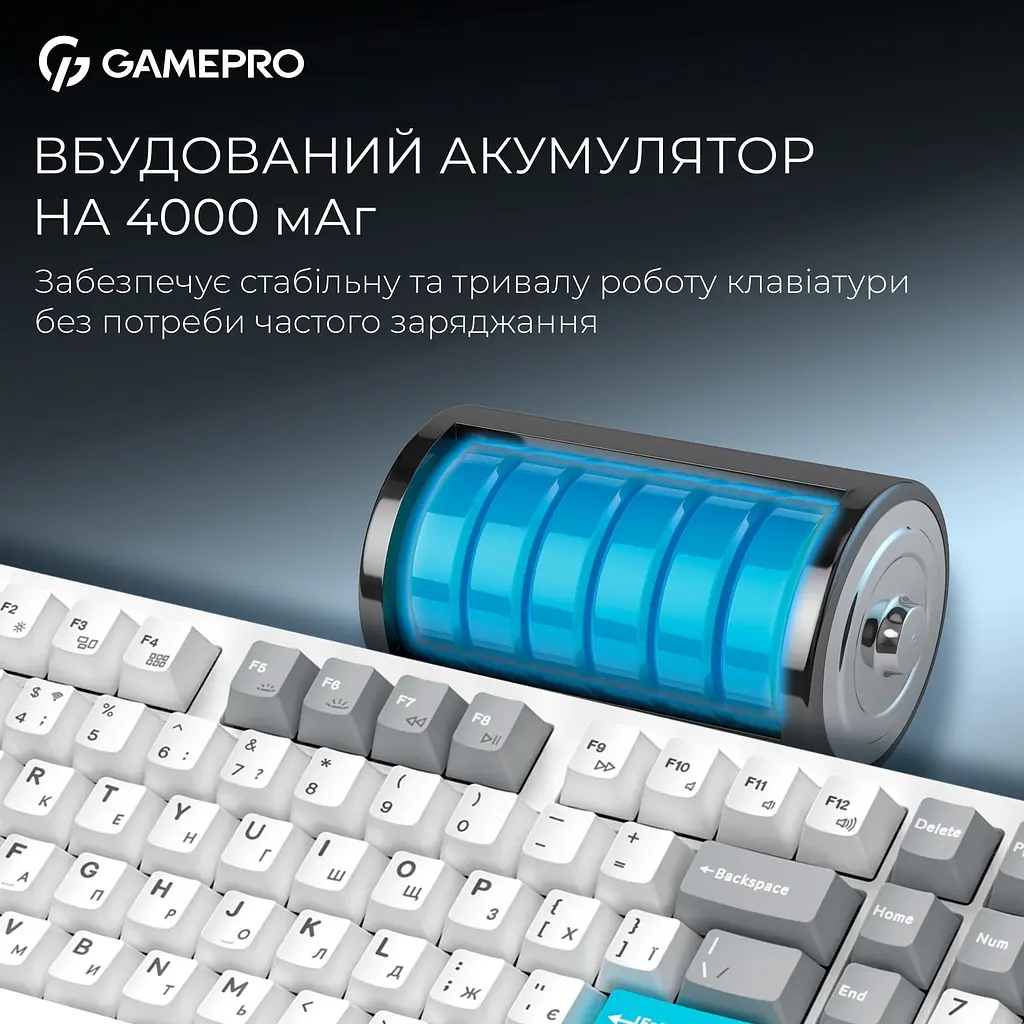 Клавиатура GamePro Asgard Drakkar Keychron Super Red Switch Wireless/Bluetooth/USB White беспроводная (MK305WH) - фото 12