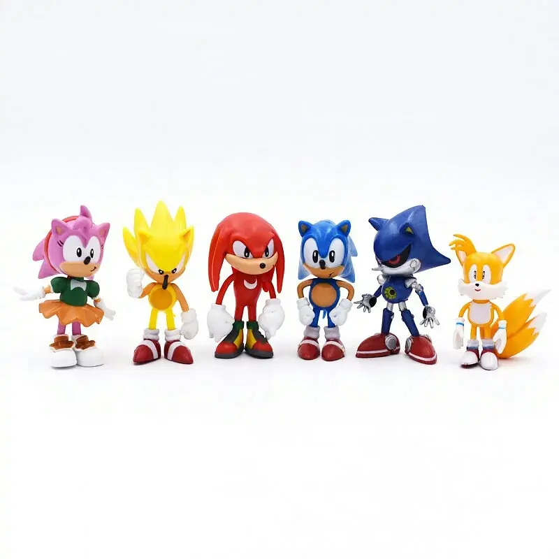 Набір Іграшки-фігурки Сонік Їжачок Super Sonic і його друзі, 6 шт - фото 2