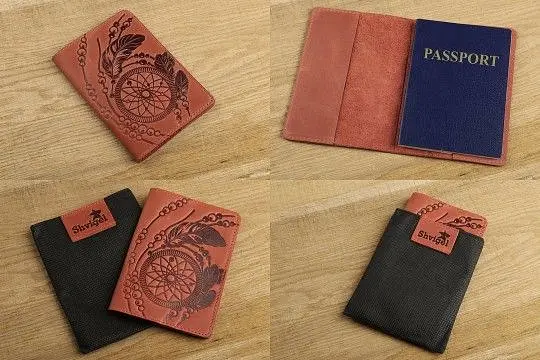 Ексклюзивна обкладинка для паспорта з вінтажної шкіри SHVIGEL 13792 червоний - фото 9
