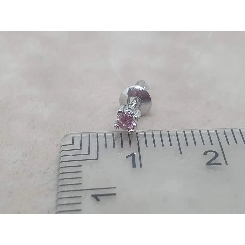 Срібна моносережка пуссета Dear з фианитом. 3003.9С - фото 4