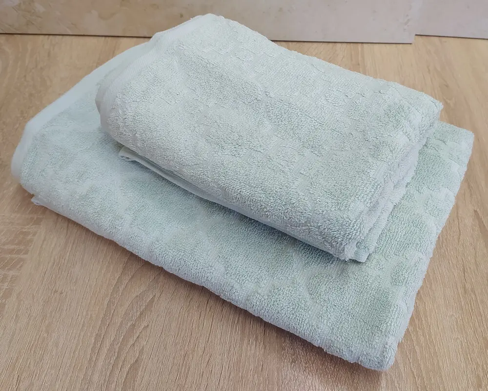 Набір турецьких махрових рушників 50х90+70х140 Gulcan Jacquard Cotton Lux Motif Мint - фото 3
