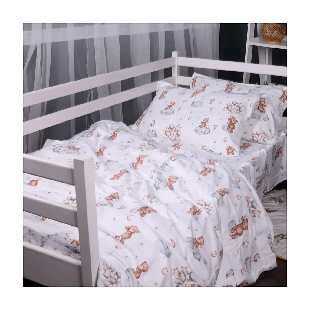 Постільна білизна MirSon 010 Teddy ballons Фланель 2 x 160 x 220 Сімейний Євро (2200009654145) - фото 3
