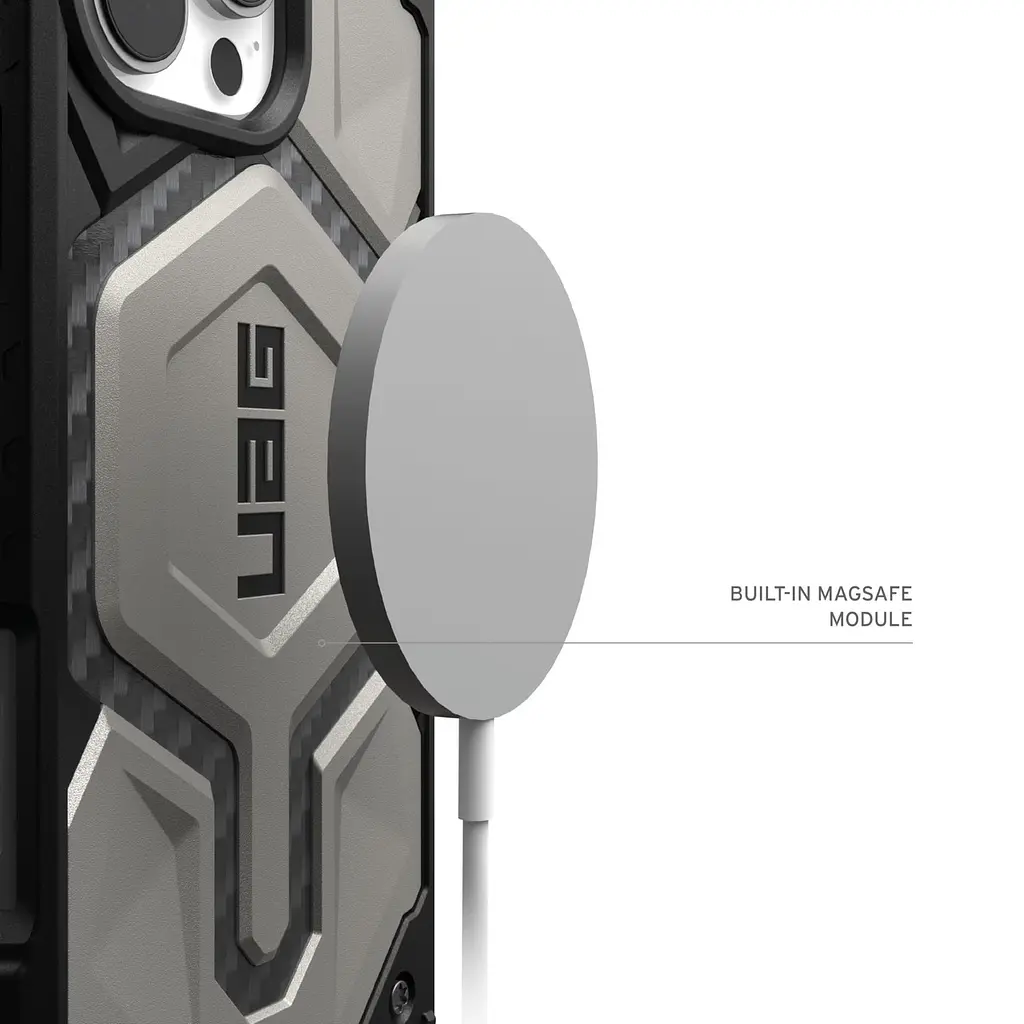 Чохол протиударний UAG Monarch Pro MagSafe (Original) для iPhone 16 Pro (6.3") Titanium 114456113636 - фото 9