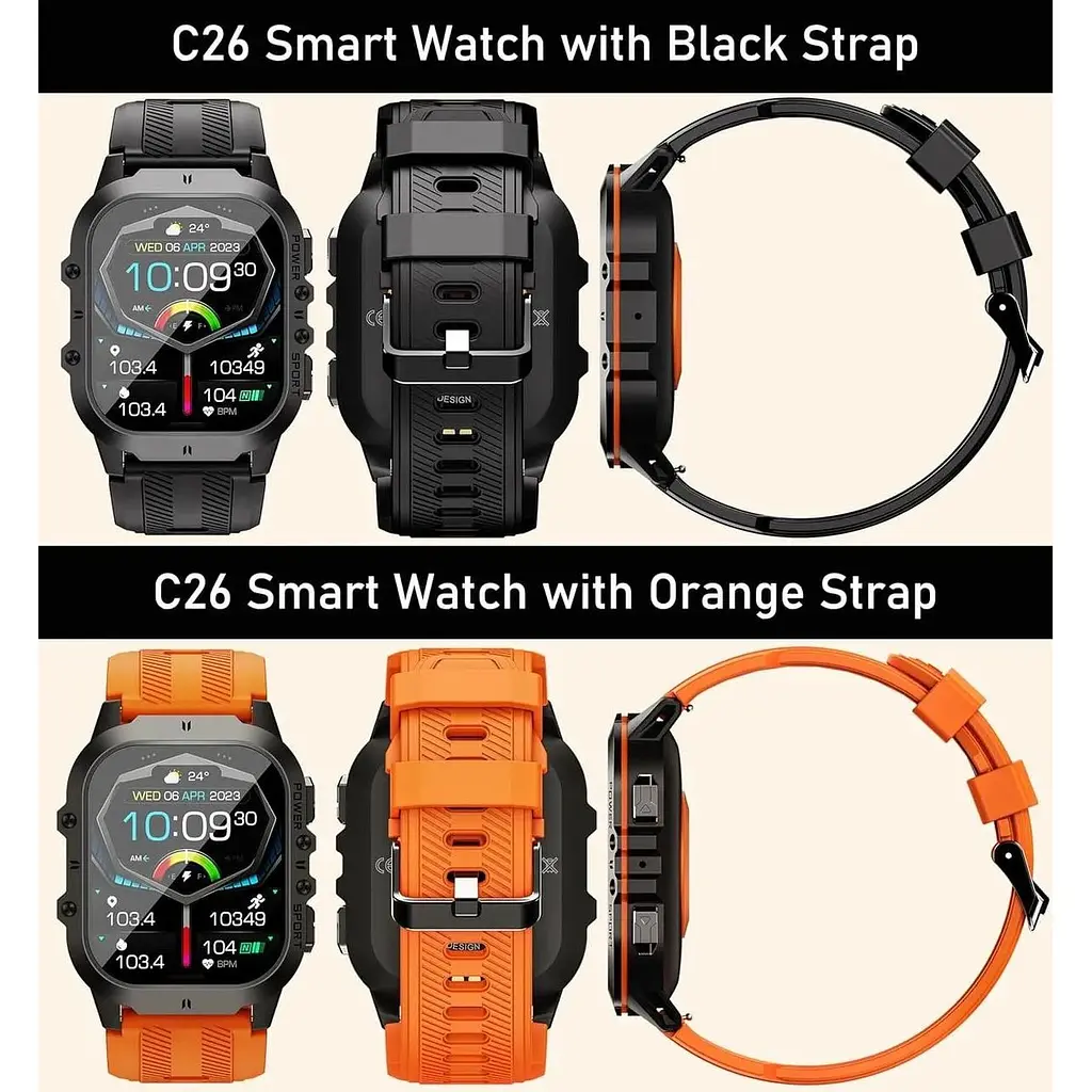Розумний годинник Viran для чоловіків 1.96 дюйма AMOLED Fitness Tracker Smartwatch - фото 7