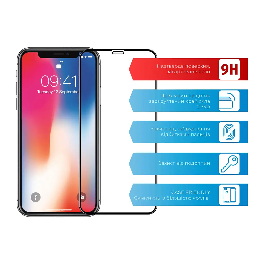 Стекло защитное ACCLAB Full Glue Apple iPhone X/XS/11 Pro (1283126508189) - фото 2