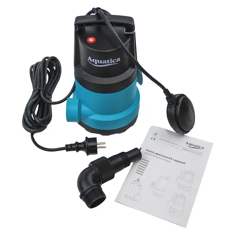 Насос дренажний садовий 0.75кВт Hmax 9.5м Qmax 220л/хв (част. до 5мм) AQUATICA (773125) - фото 4