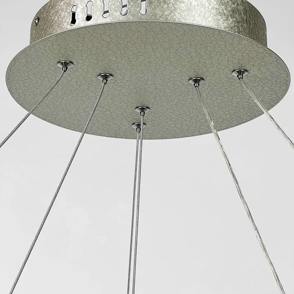 LED люстра подвесная в двойном кольцевом корпусе Ø 65+83 см Line F | Ст. MJ342-800+600 Ice Flower Silver - фото 4