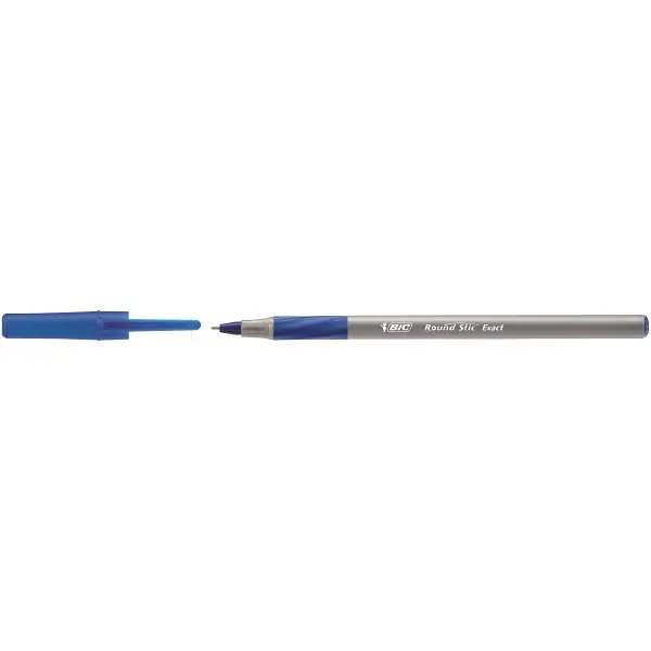 Ручка кулькова "BIC" Round Stic Exact /918543/ /879/ синя (20 штук упаковка) - фото 3