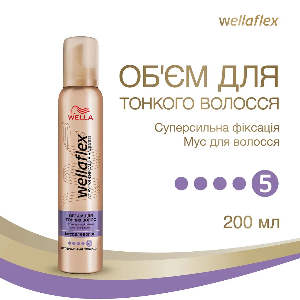 Мус для укладання Wellaflex Об'єм для тонкого волосся Суперсильної фіксації, 200 мл - фото 2