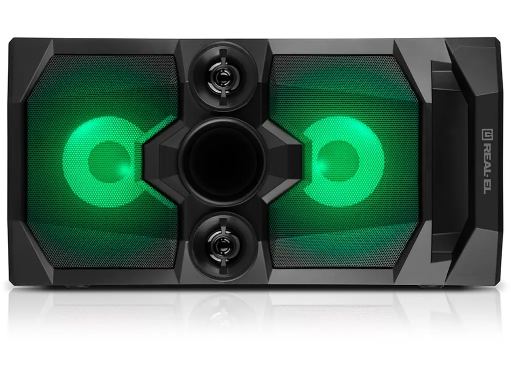 Портативна колонка бумбокс Real-El RX771 Boombox 50W Bluetooth TWS, Караоке, RGB, Чорний - фото 3