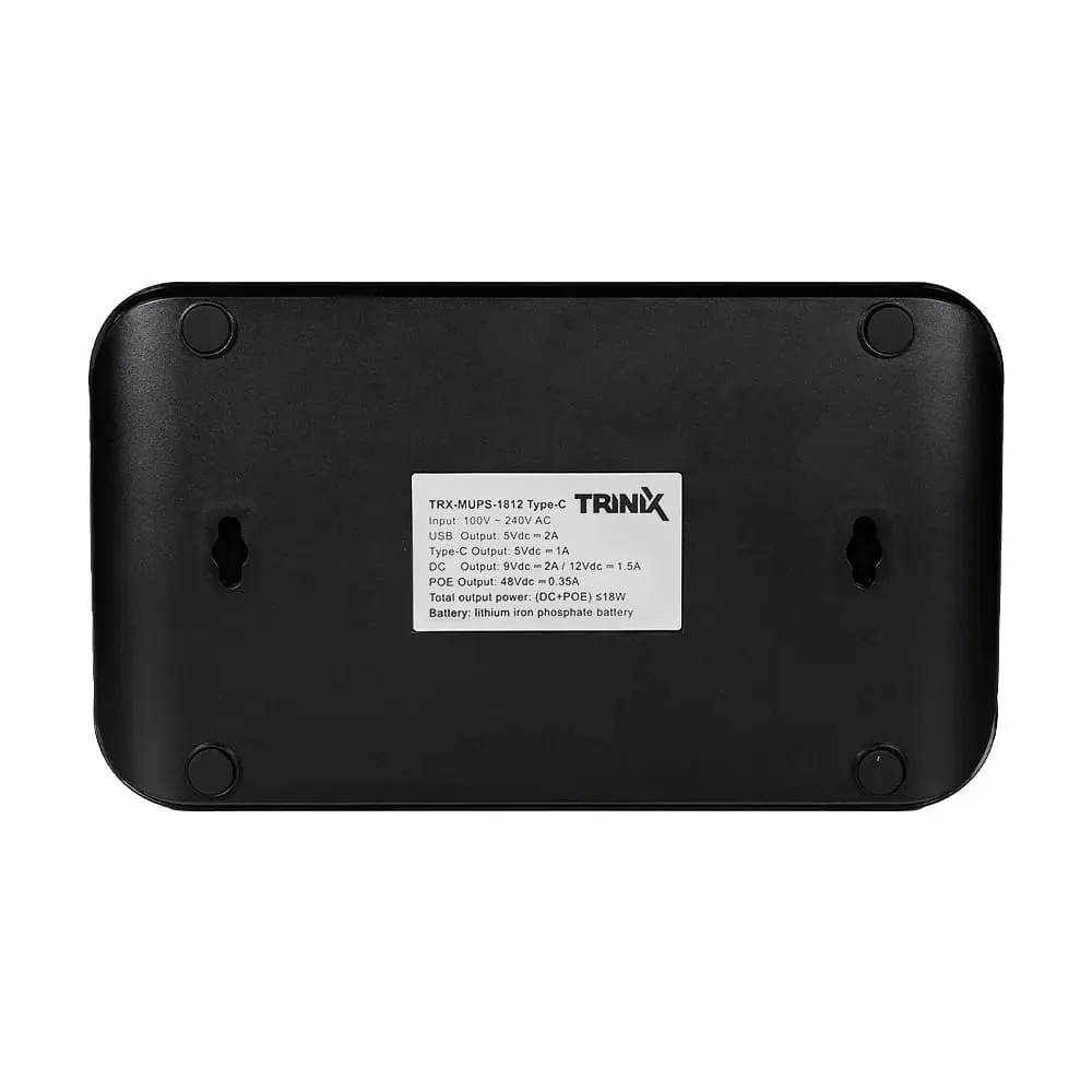 Джерело безперебійного живлення DC UPS Trinix TRX-MUPS-1812 Type-C (20000mAh LiFePo4) 5V/9V/12V/48V/PoE, LiFePo4 4*5Ah, для роутера і медіаконвертера (42-00149) - фото 7