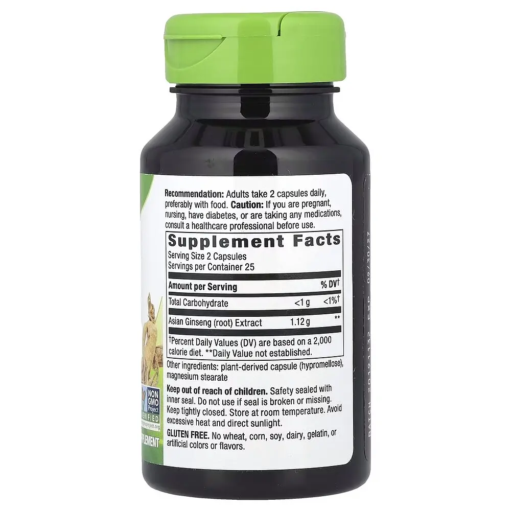 Екстракт кореня азіатського женьшеню Nature's Way Asian Ginseng 560 mg, 50 вегакапсул для підвищення життєвого тонусу - фото 2