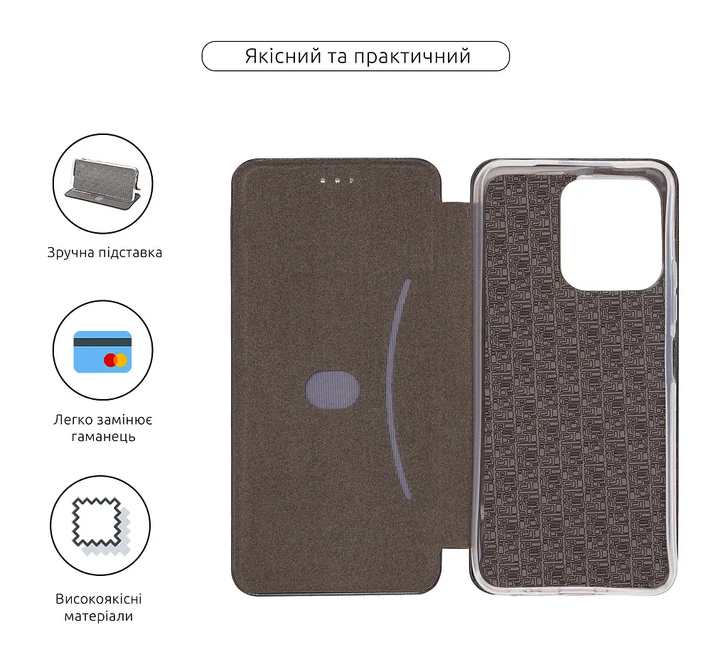 Чехол-книжка для TECNO Spark Go 2 4G (KM4), G-Case, черный, кожаный чехол-книга из экокожи (PU) и TPU, с магнитом, с подставкой и вместительным кардхолдером, противоударный, защита всего корпуса, ArmorStandart (ARM87148) - фото 3