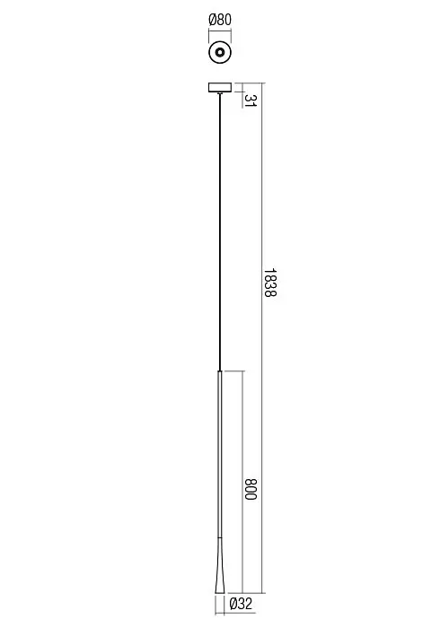 Подвесной светильник Redo ITO SU LED 800 7W 3000K BRASS (5.1.2) 01-2355 - фото 2