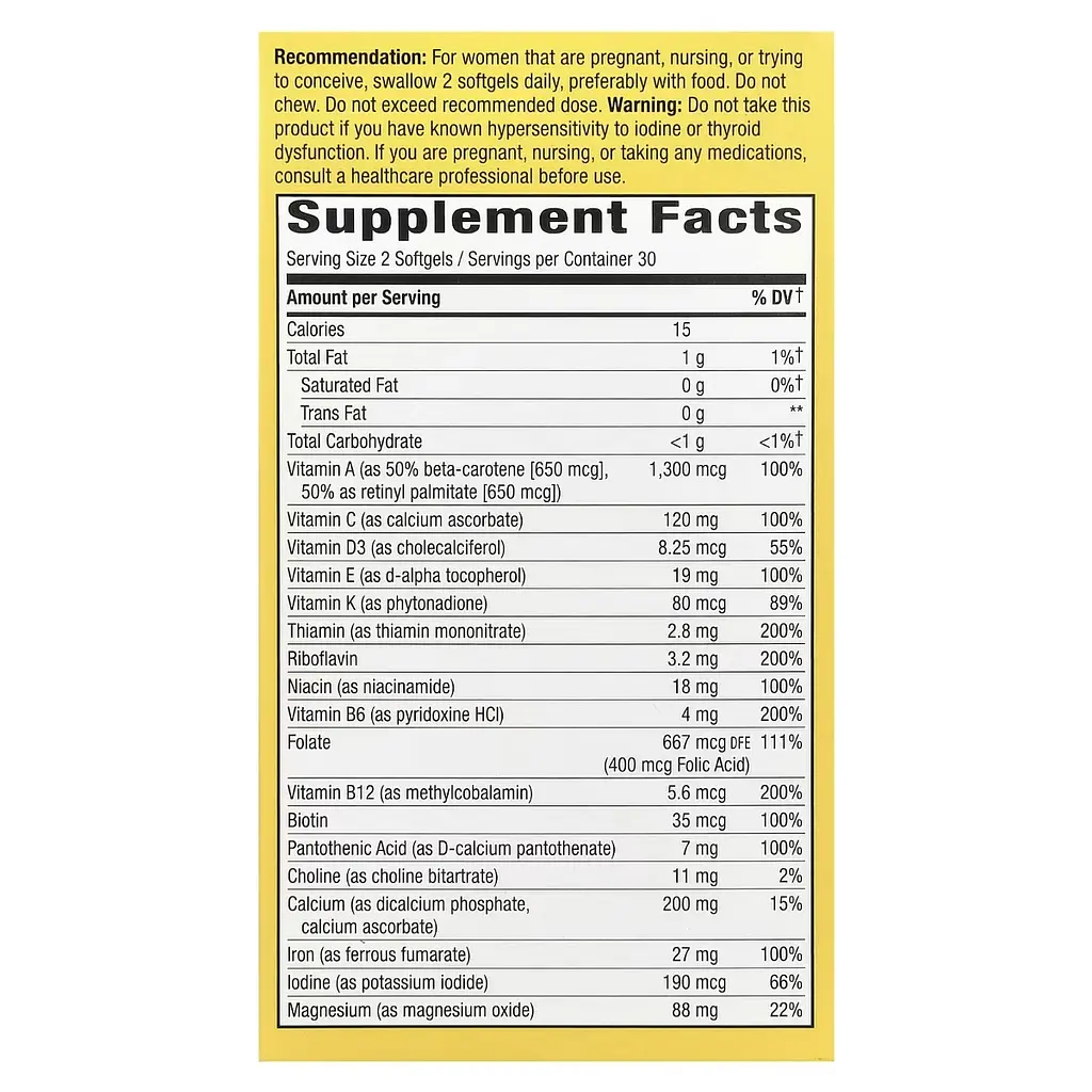 Вітамінно-мінеральний комплекс для вагітних Nature's Way Alive! Complete Premium Prenatal Multivitamin 60 капсул - фото 2