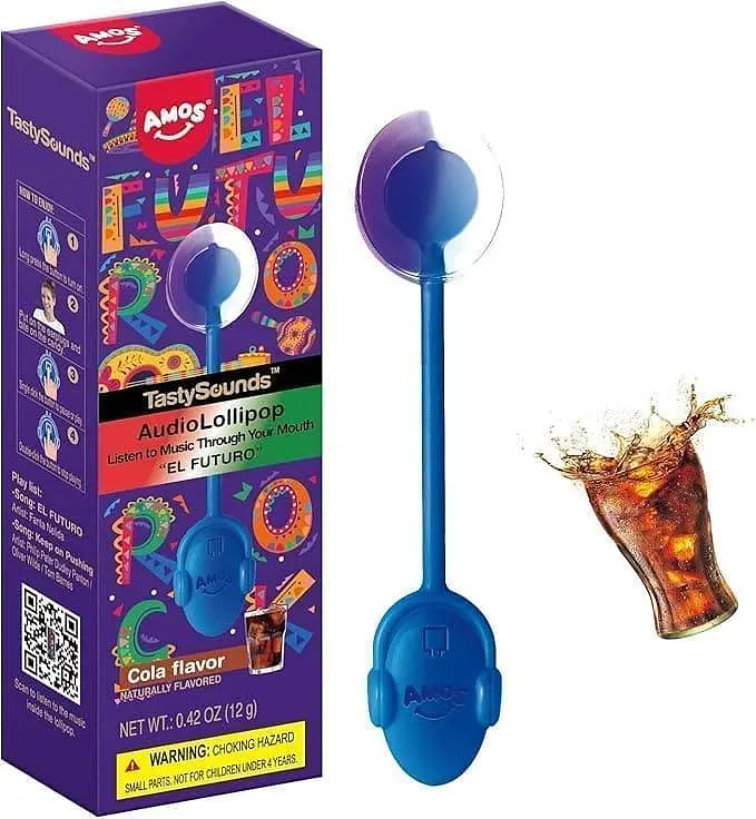 Льодяник Amos Tasty Sounds Audio Lollipop Cola Flavor 12г - фото 2