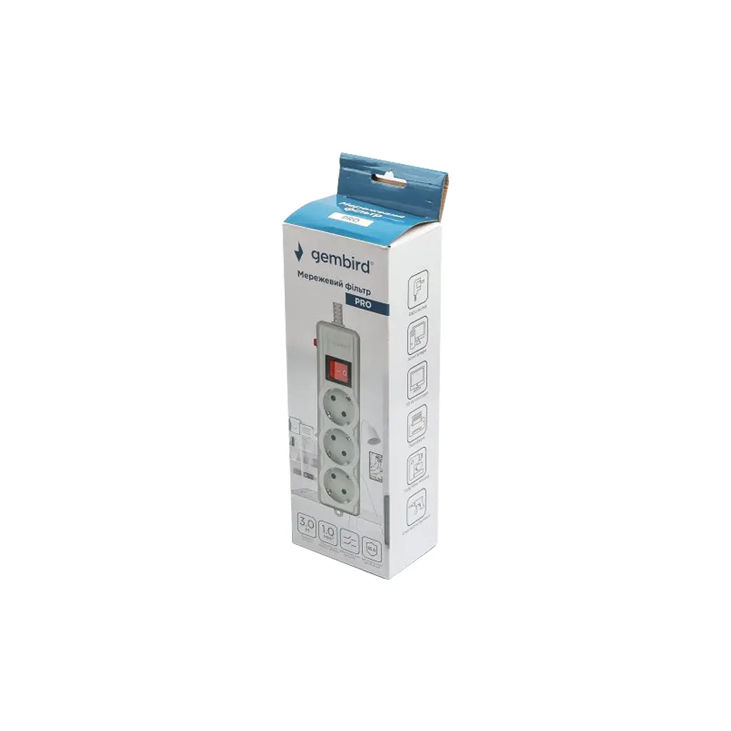 Мережевий фільтр живлення Gembird SPG3-G-10G-PRO - фото 4