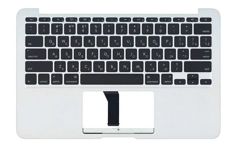 Клавіатура для ноутбука Apple MacBook Air 2013+ (A1465) Black, (Silver TopCase), RU (горизонтальний ентер) - фото 2