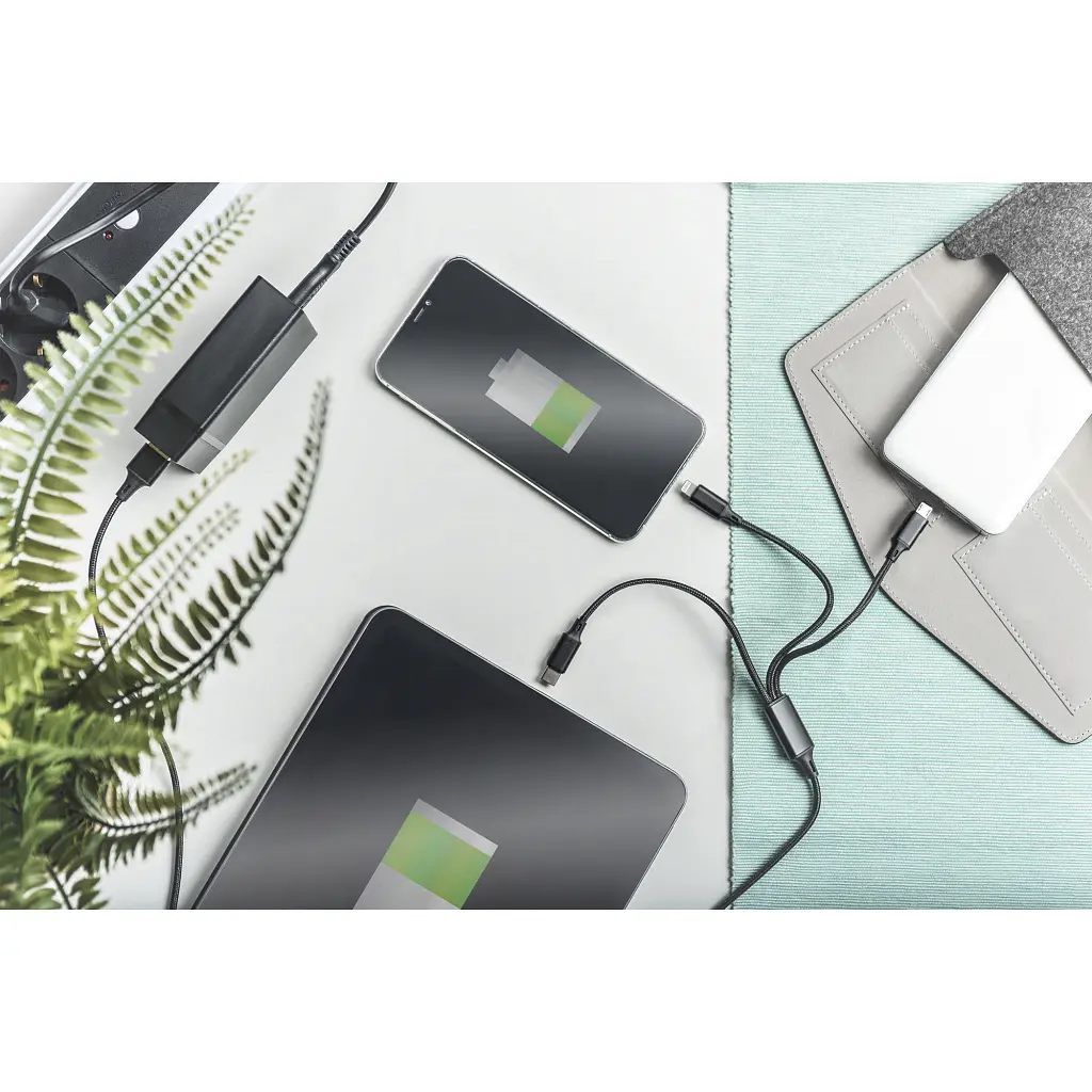 Дата кабель USB 2.0 AM to Lightning + Micro 5P + Type-C 1.0m charge only Digitus (AK-300160-010-S) - фото 2