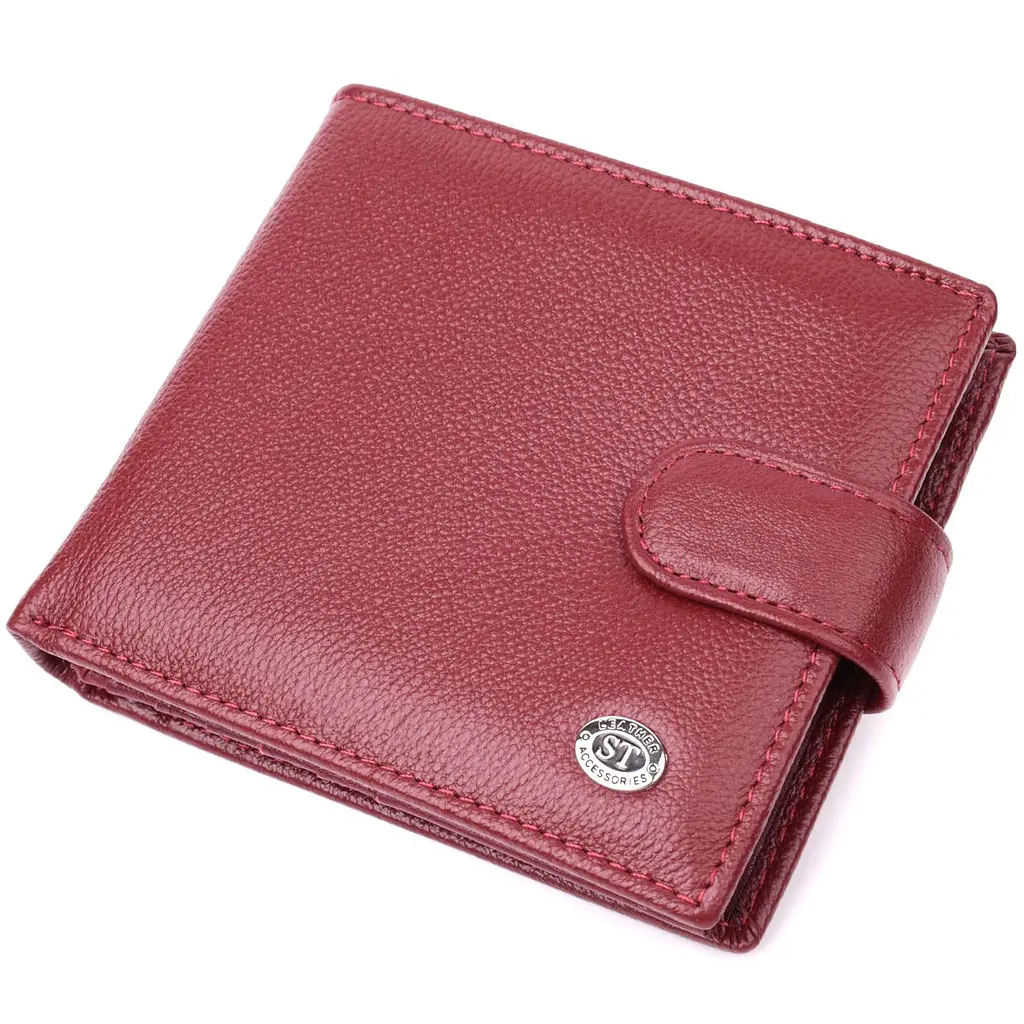 Практичний жіночий гаманець з натуральної шкіри ST Leather 22554 бордовий - фото 11