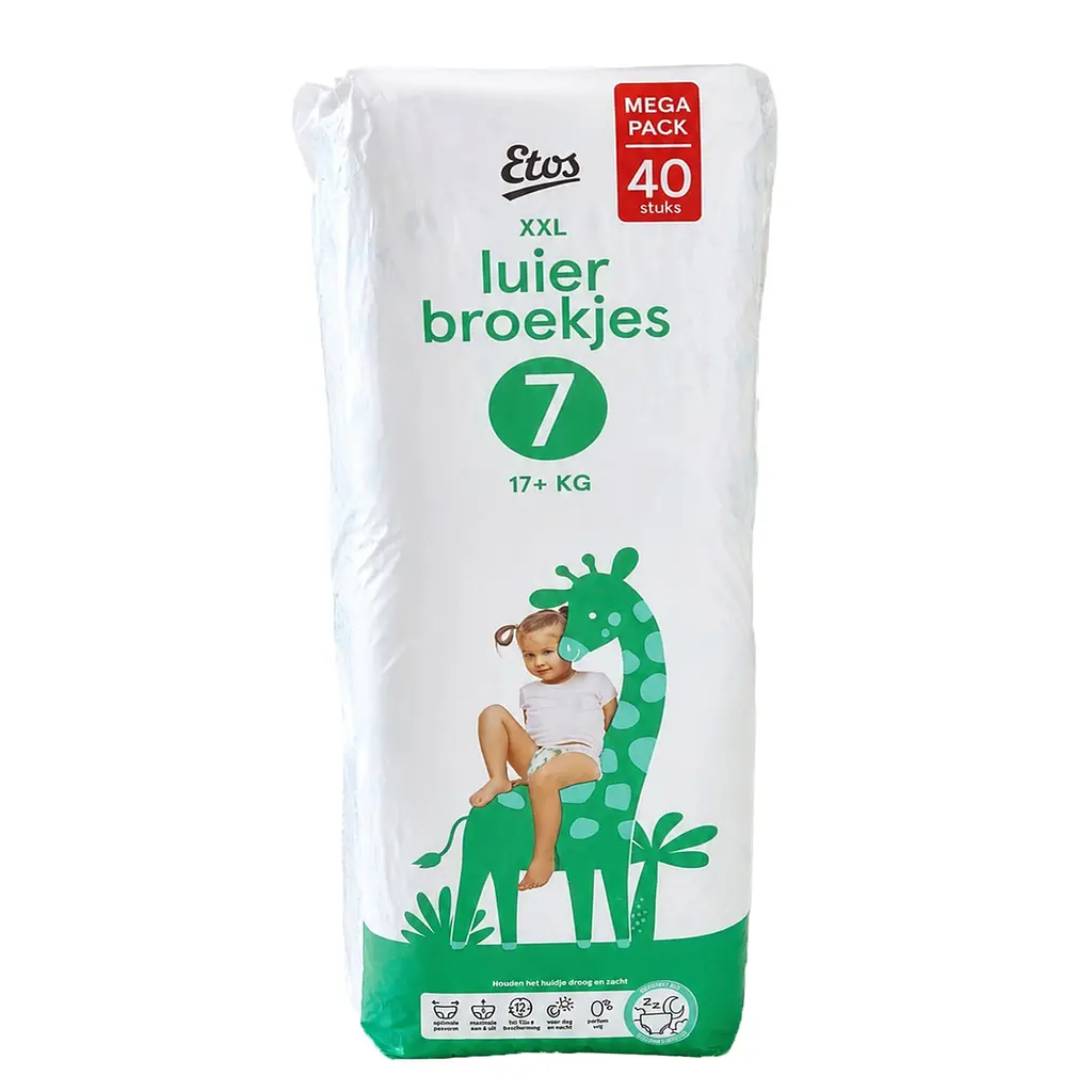 Підгузки-трусики Etos 7 XXL (17+ кг), 40 шт
