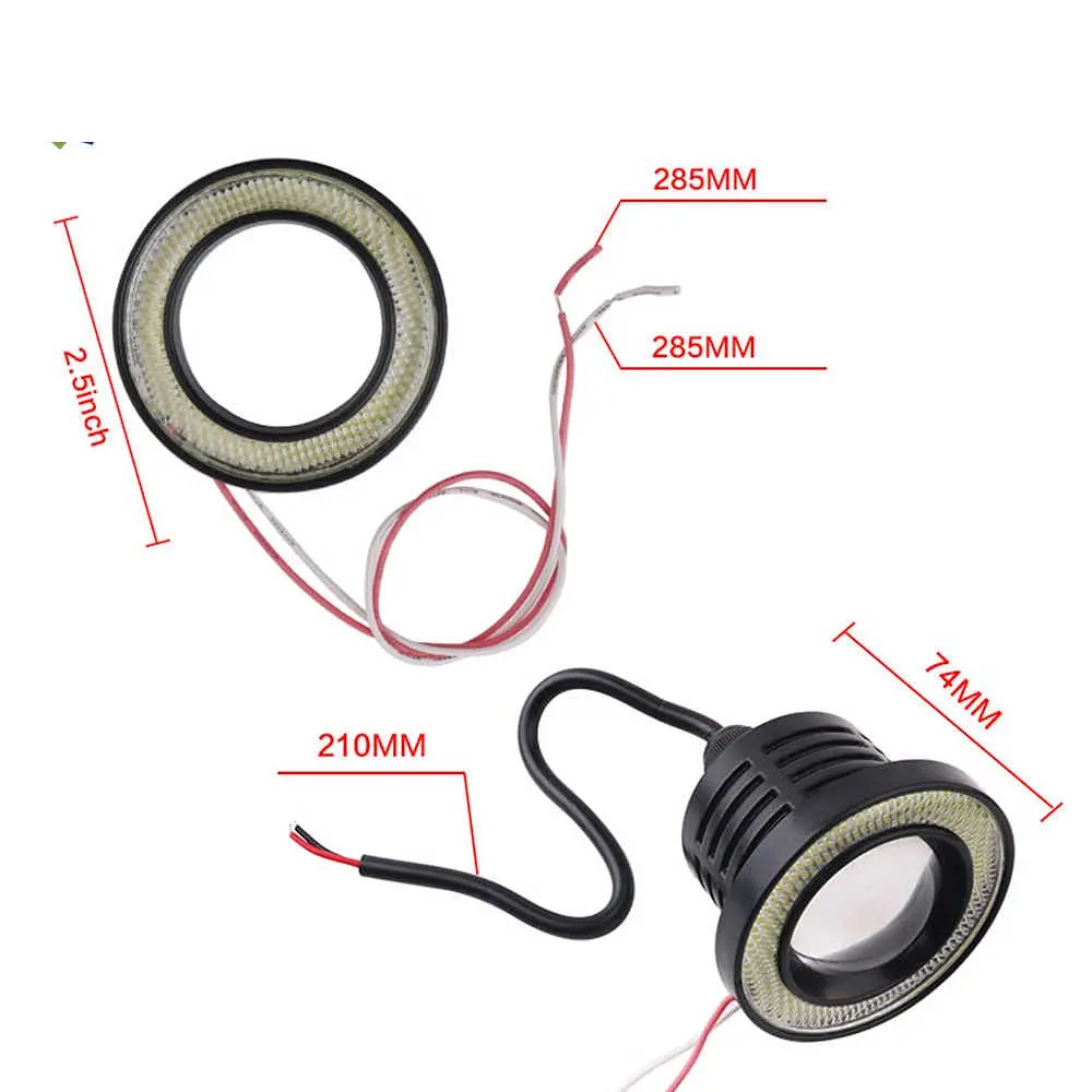 Протитуманні LED Фари круглі лінза з ДХО D64 мм 12V 10W 7000K Біле та Жовте Світло 2 шт. (AG-2511 W+Y) - фото 9