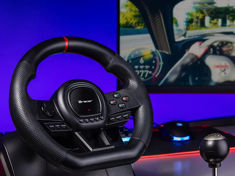 Кермо + коробка передач + педалі Tracer SimRacer MANUAL GEARBOX 6 in 1 PC/PS4/PS3/Xone/X360/SWITCH (TRAJOY47345) - фото 7