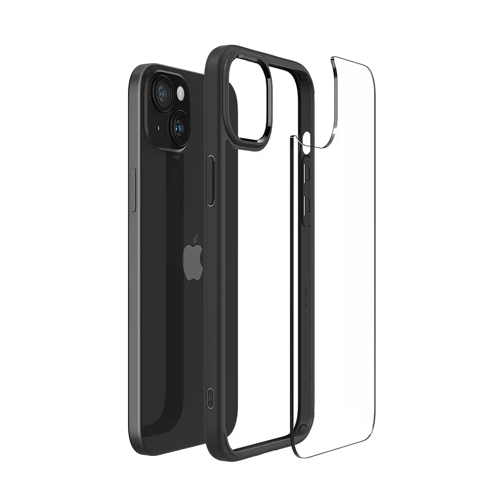 Чехол Spigen Ultra Hybrid для iPhone 15 Plus Matte Black (ACS06657) + защитное стекло - фото 6