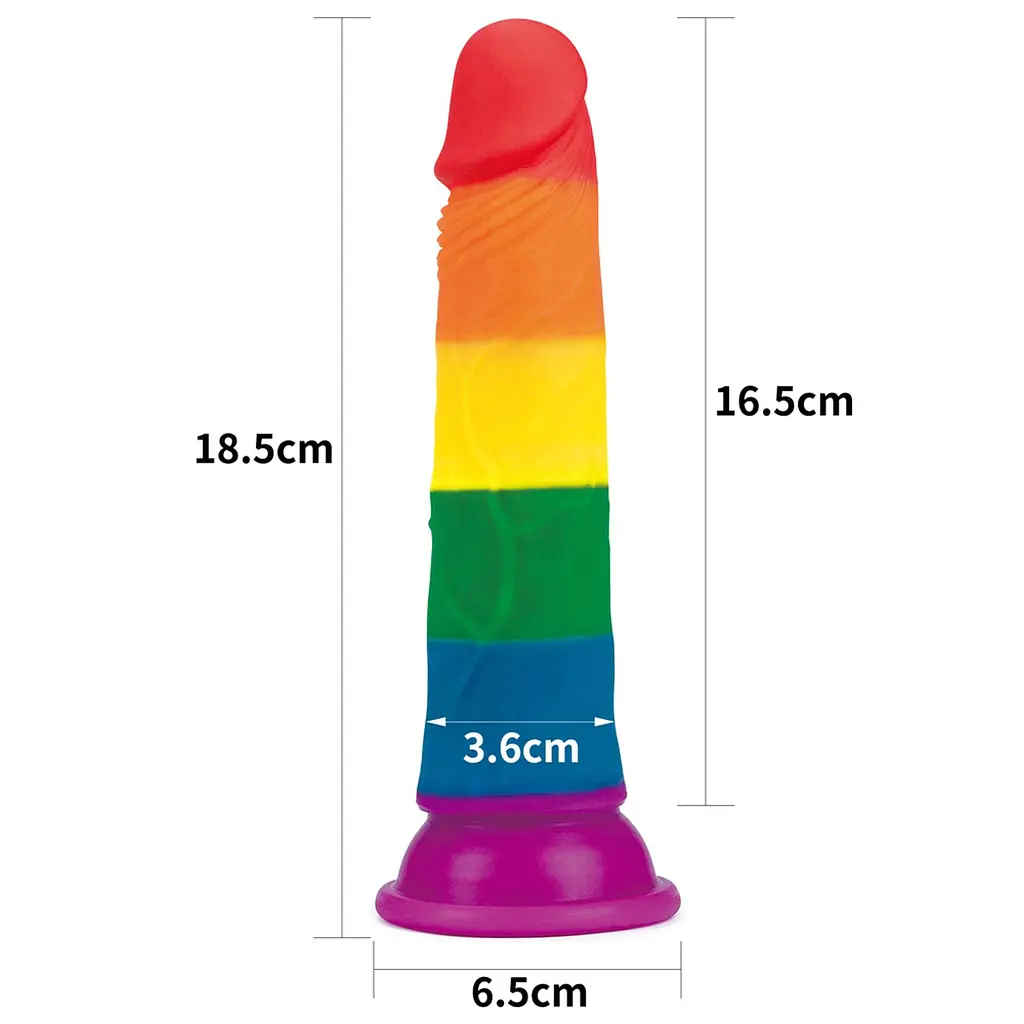 Фаллоимитатор LoveToy Prider 7" 18.5 см радужный - фото 2