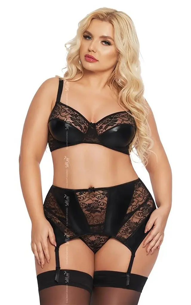 Комплект білизни Softline Joana, 2XL (чорний)
