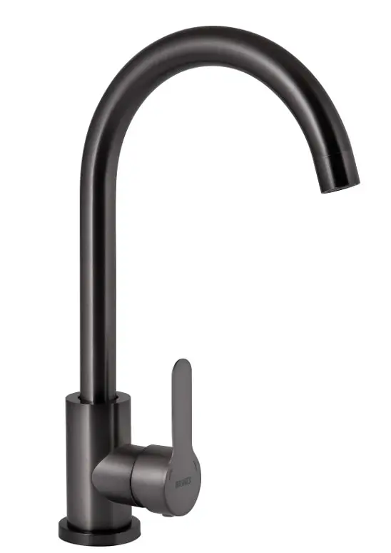 Змішувач для кухні Brinex Pure 015F U-образний Graphite BRIPUR015FGRP