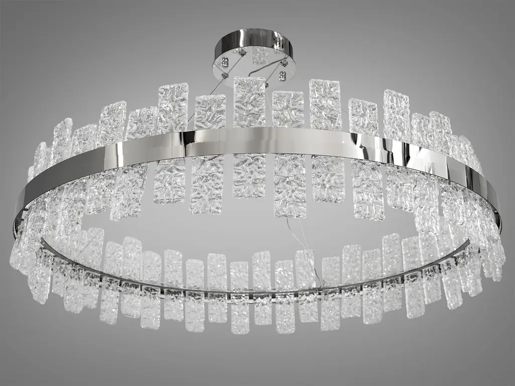 Люстра стельова LED Luminex Diasha 828/800CH, 90W, кришталь, хром, для кухні, вітальні, коридору - фото 3