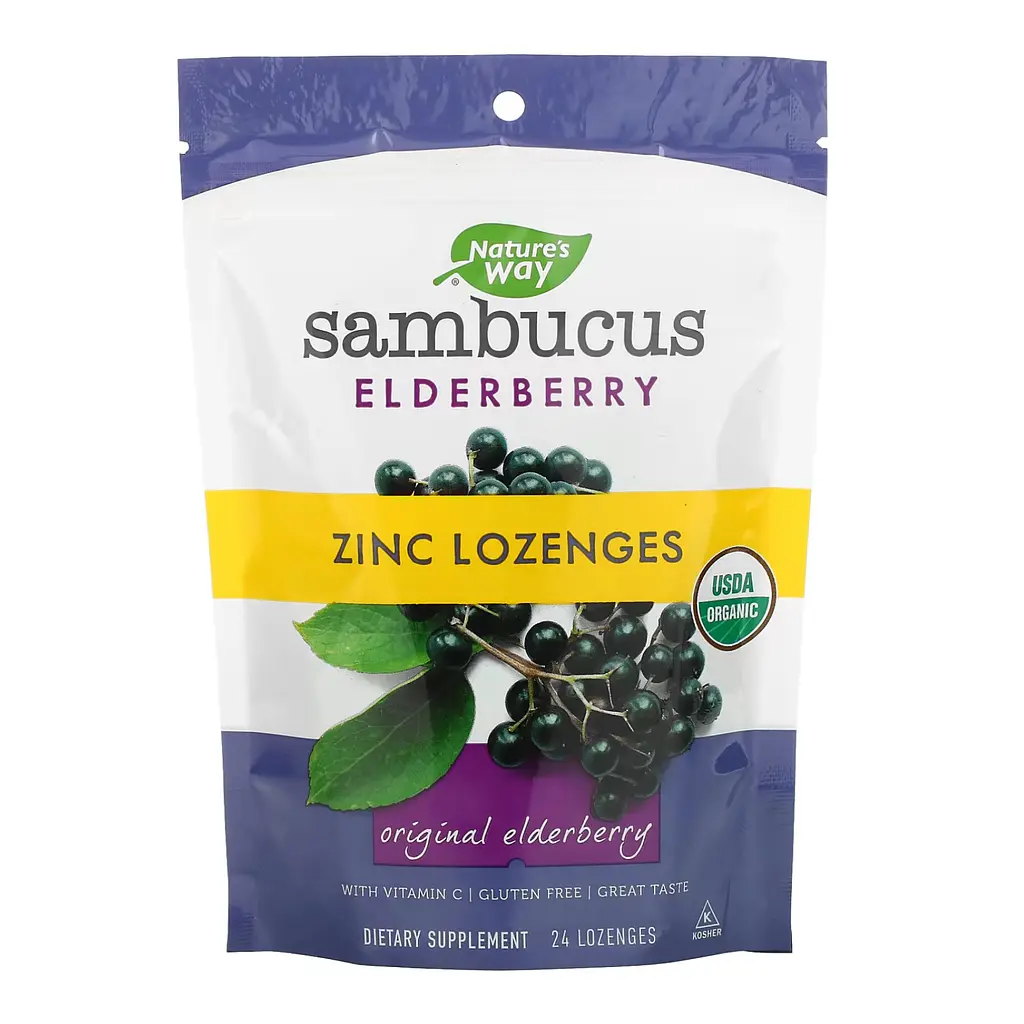 Екстракт бузини з цинком та вітаміном C Sambucus Organic - 24 льодяники