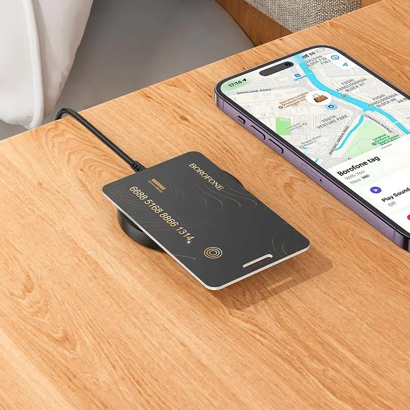 Пошуковий трекер BOROFONE Search Card type intelligent positioning anti-lost device BC102 Apple Find Me, IP68 - фото 3