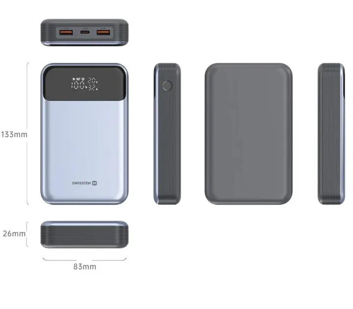 Портативная батарея Swissten Power Bank For Laptop 20000mAh 100W PD - фото 3