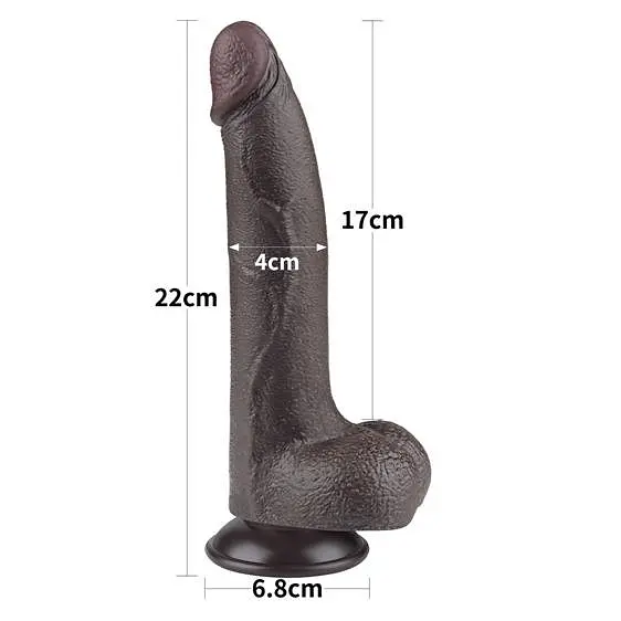 Фалоімітатор Sliding-Skin Dual Layer Dong 8.5'' 22 см чорний - фото 3
