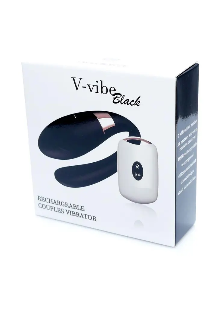 Вібратор для пар V-Vibe Black з пультом керування - фото 10