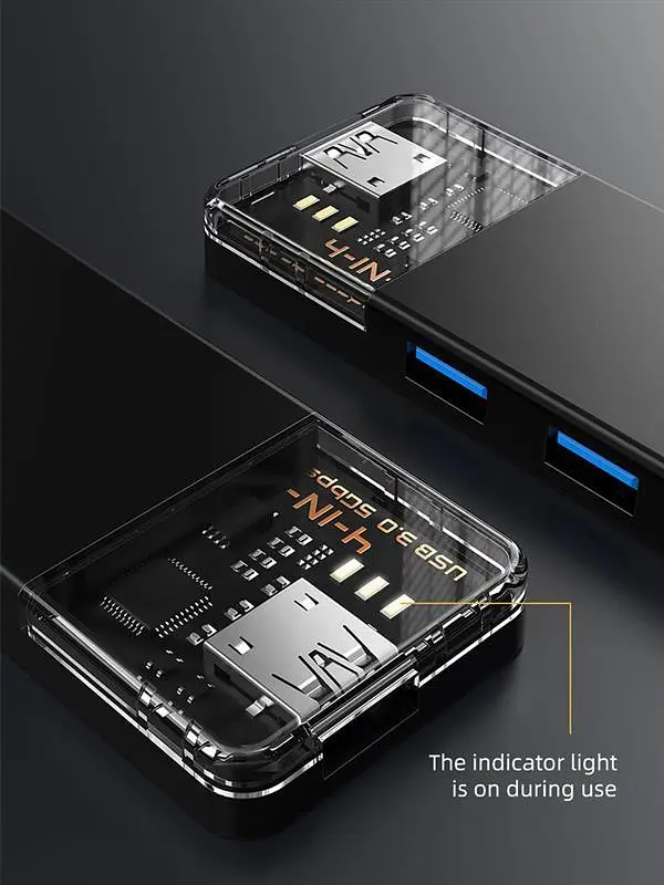 Концентратор Cabletime USB - 4 Port USB 3.0, 5Gbps, 0.15 m (CB01B) - фото 3