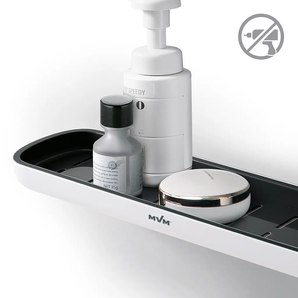 Полка большая МВМ My Home BP-18 клейкая белая с черным (BP-18 WHITE/BLACK) - фото 5