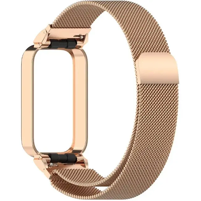 Ремешок DK CDK для Xiaomi Redmi Smart Band 3 Metal Milanese Loop Magnetic (018854) (rose gold) - фото 2